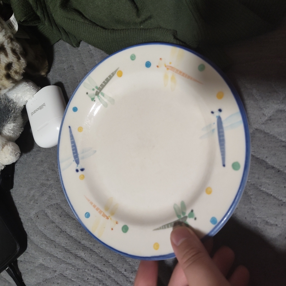 Dragonfly Patterned Plate - Picture 4 of 4
